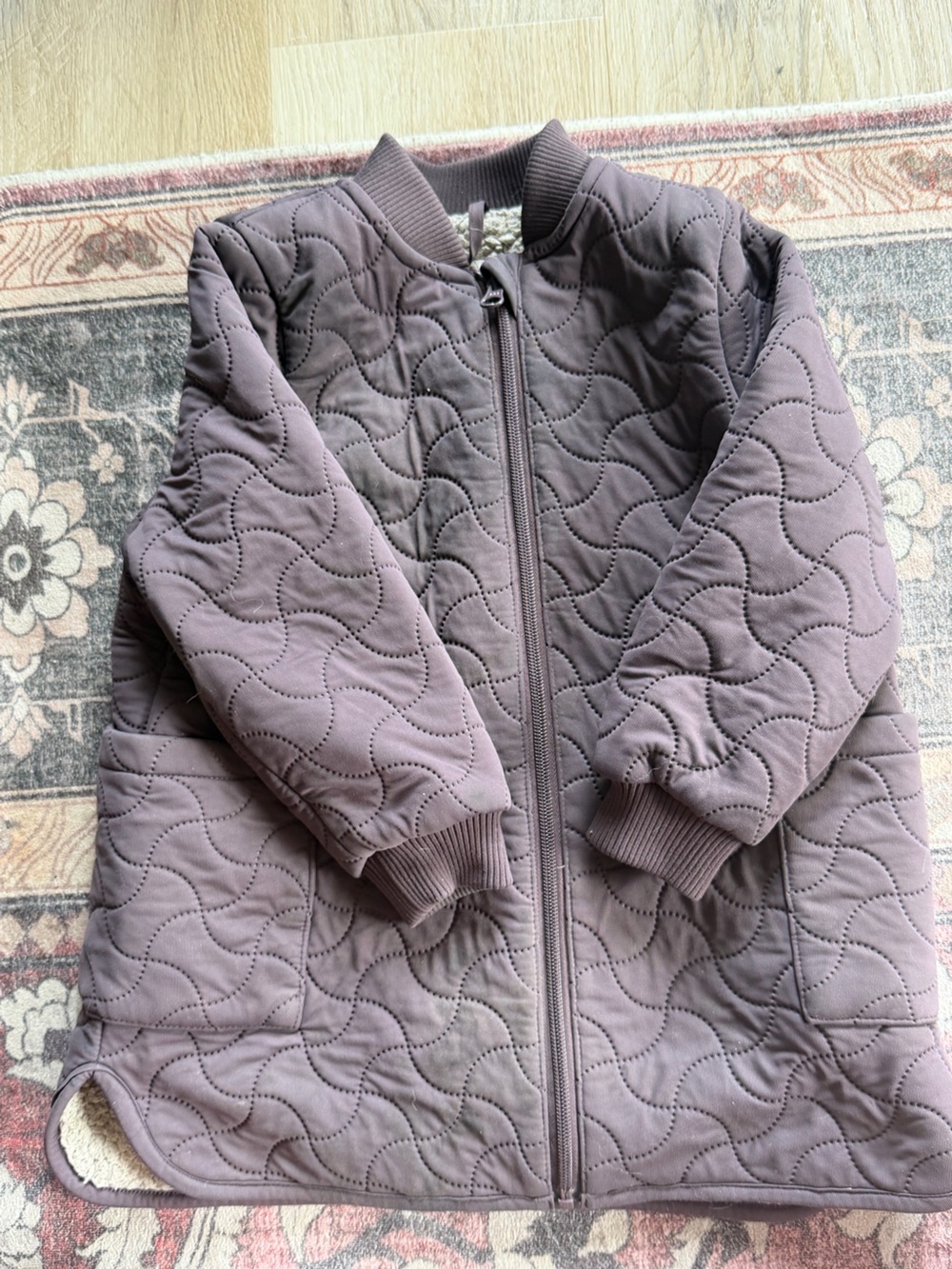Wheat Kids thermal purple zip up jacket